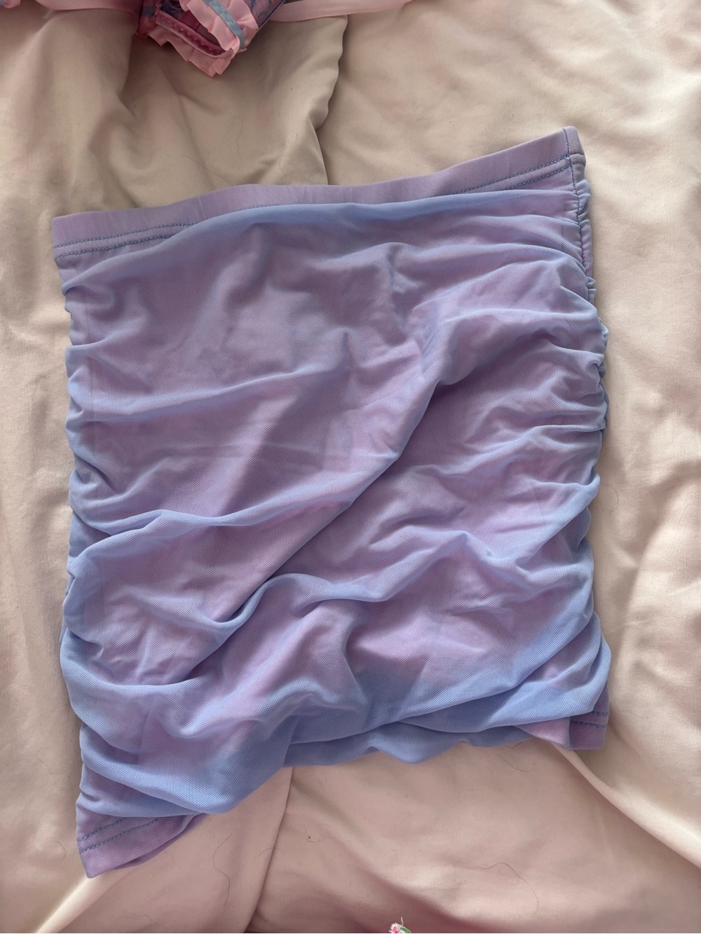 Purple Ruched Mini Skirt